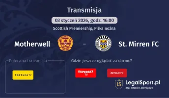 Motherwell - St. Mirren FC gdzie oglądać? (03.01)