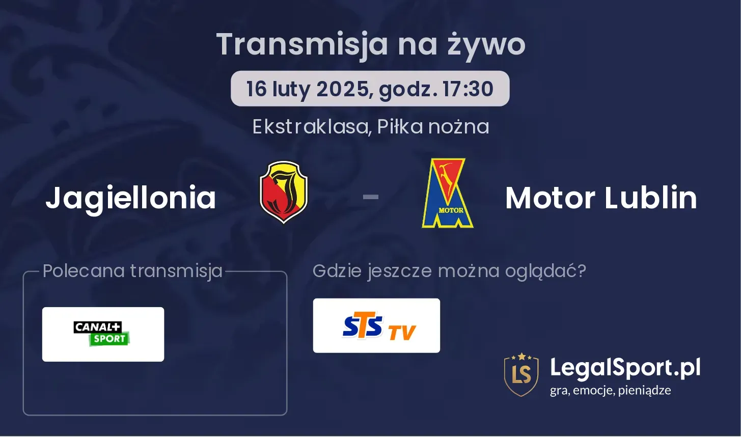 Jagiellonia - Motor Lublin gdzie oglądać?
