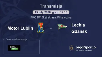 Motor Lublin - Lechia Gdansk gdzie oglądać (15.02.2026)