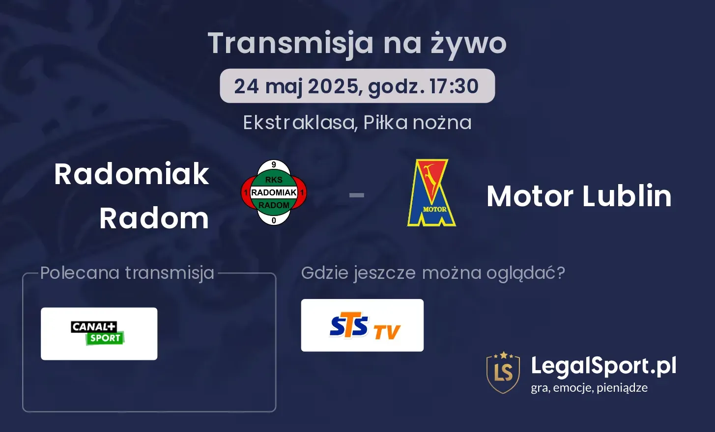Radomiak Radom - Motor Lublin gdzie oglądać?