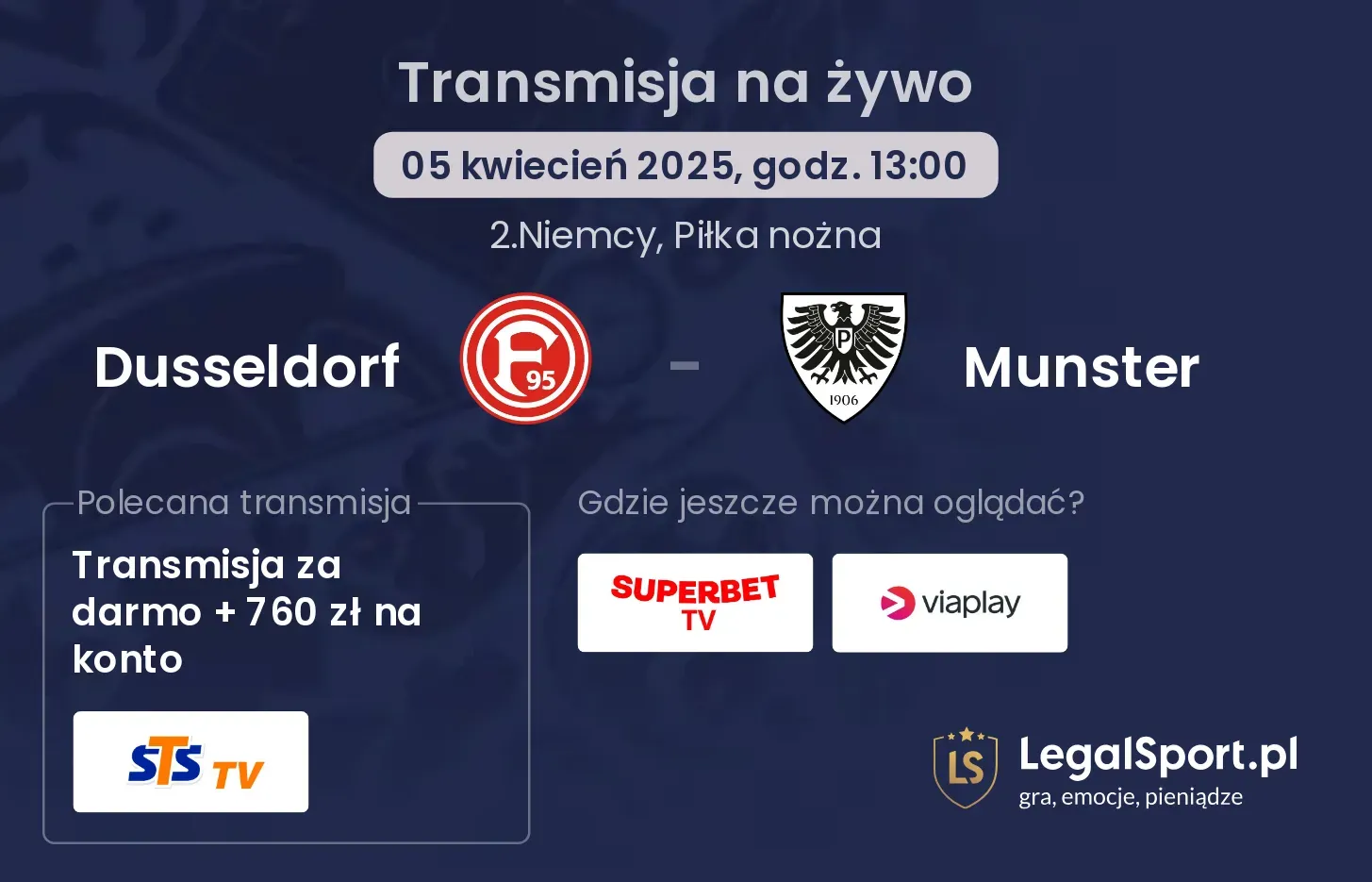 Dusseldorf - Munster gdzie oglądać?
