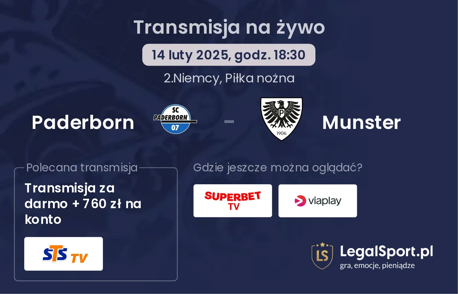 Paderborn - Munster gdzie oglądać?