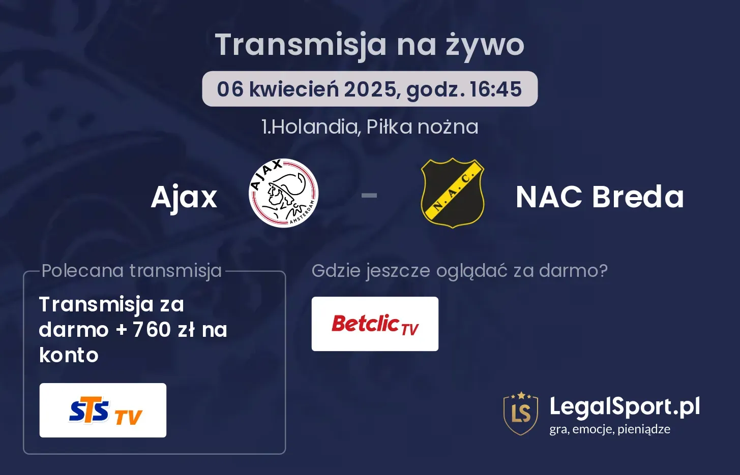 Ajax - NAC Breda gdzie oglądać?
