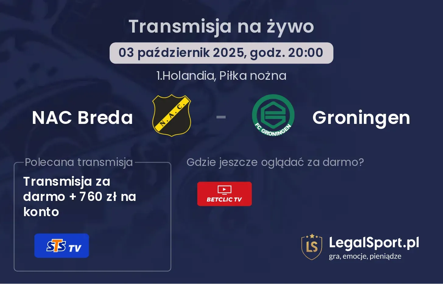 NAC Breda - Groningen transmisja na żywo