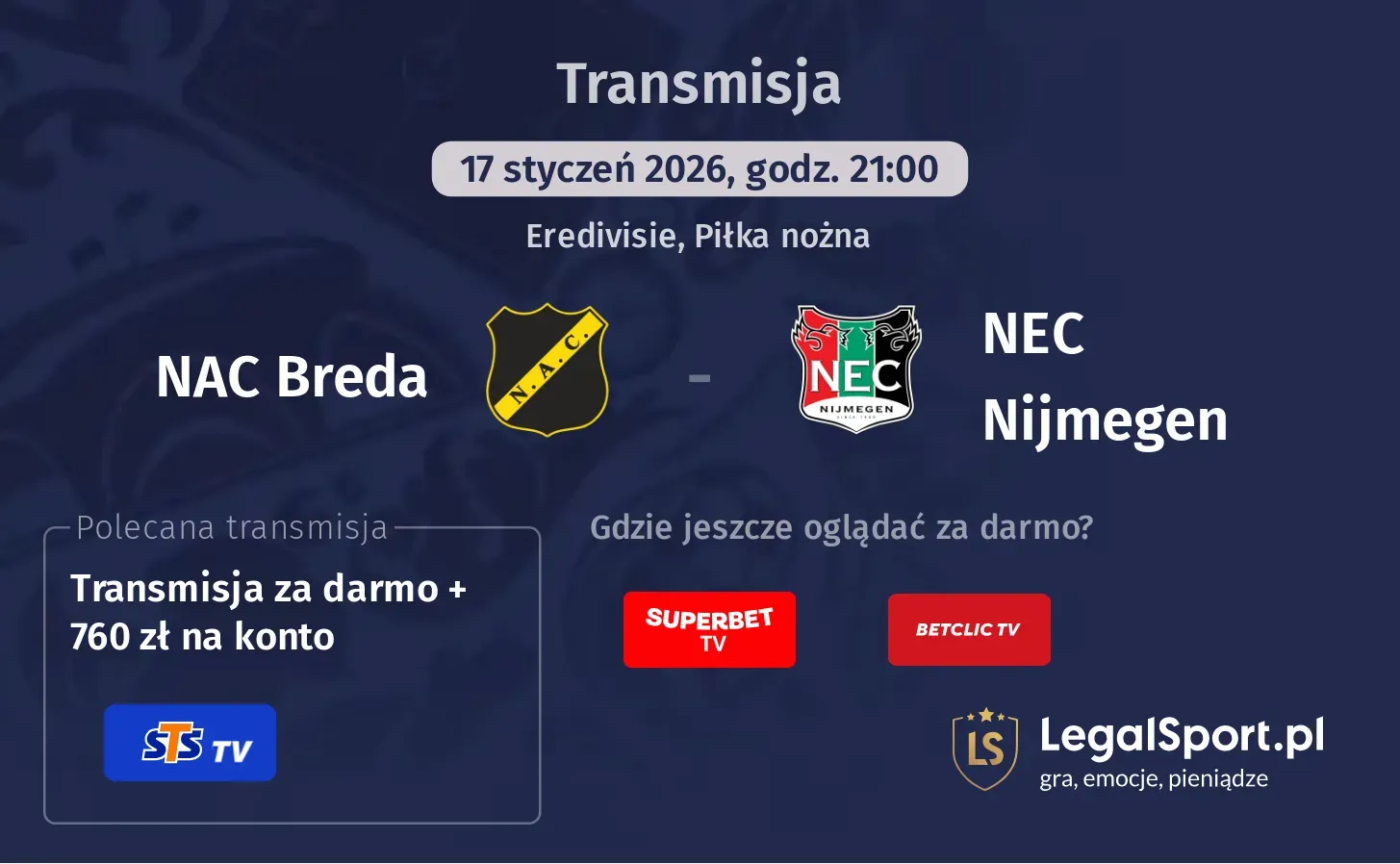 NAC Breda - NEC Nijmegen Transmisje