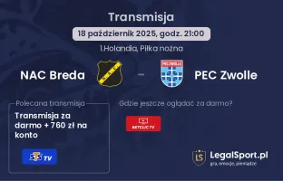 NAC Breda - PEC Zwolle gdzie oglądać?