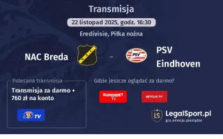 NAC Breda - PSV Eindhoven gdzie oglądać? (22.11)