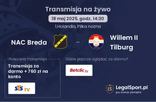 NAC Breda - Willem II Tilburg gdzie oglądać transmisję?