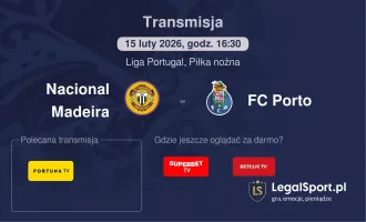 Nacional Madeira - FC Porto gdzie oglądać? (15.02)