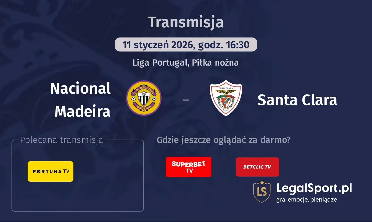 Nacional Madeira - Santa Clara Transmisje