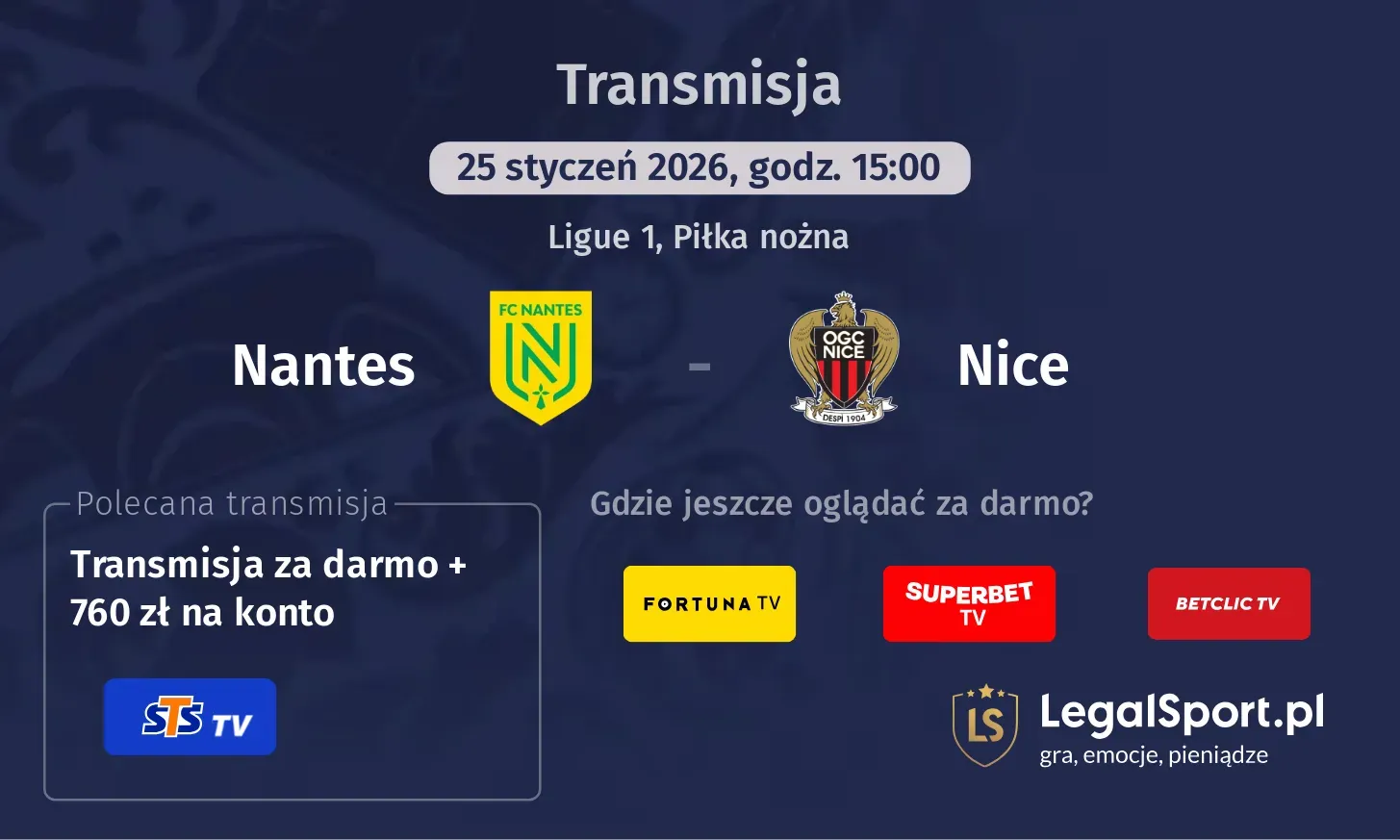 Nantes - Nice Transmisje