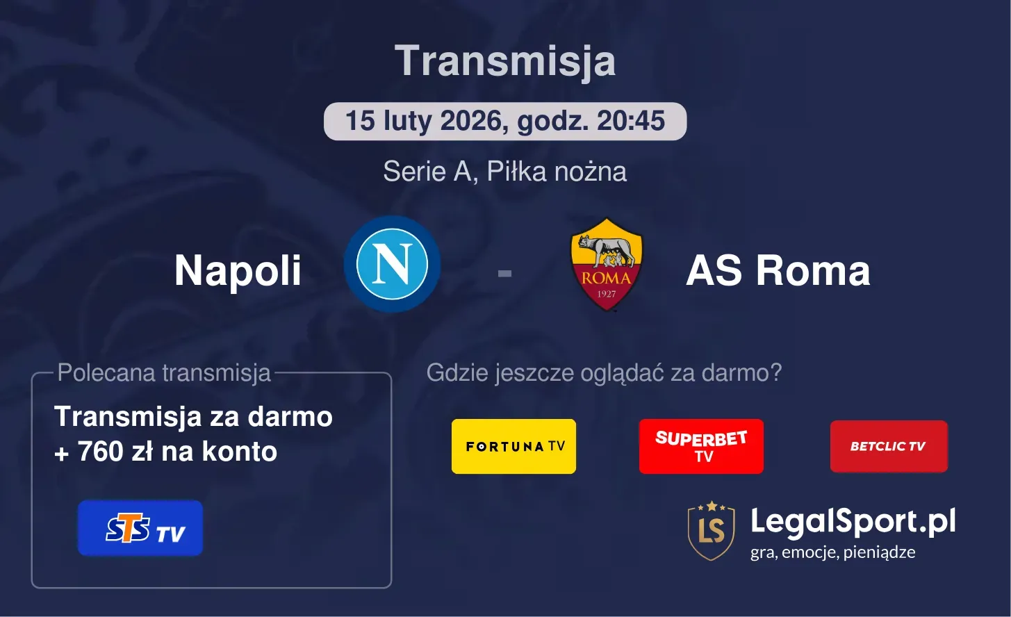 Napoli - AS Roma Transmisje