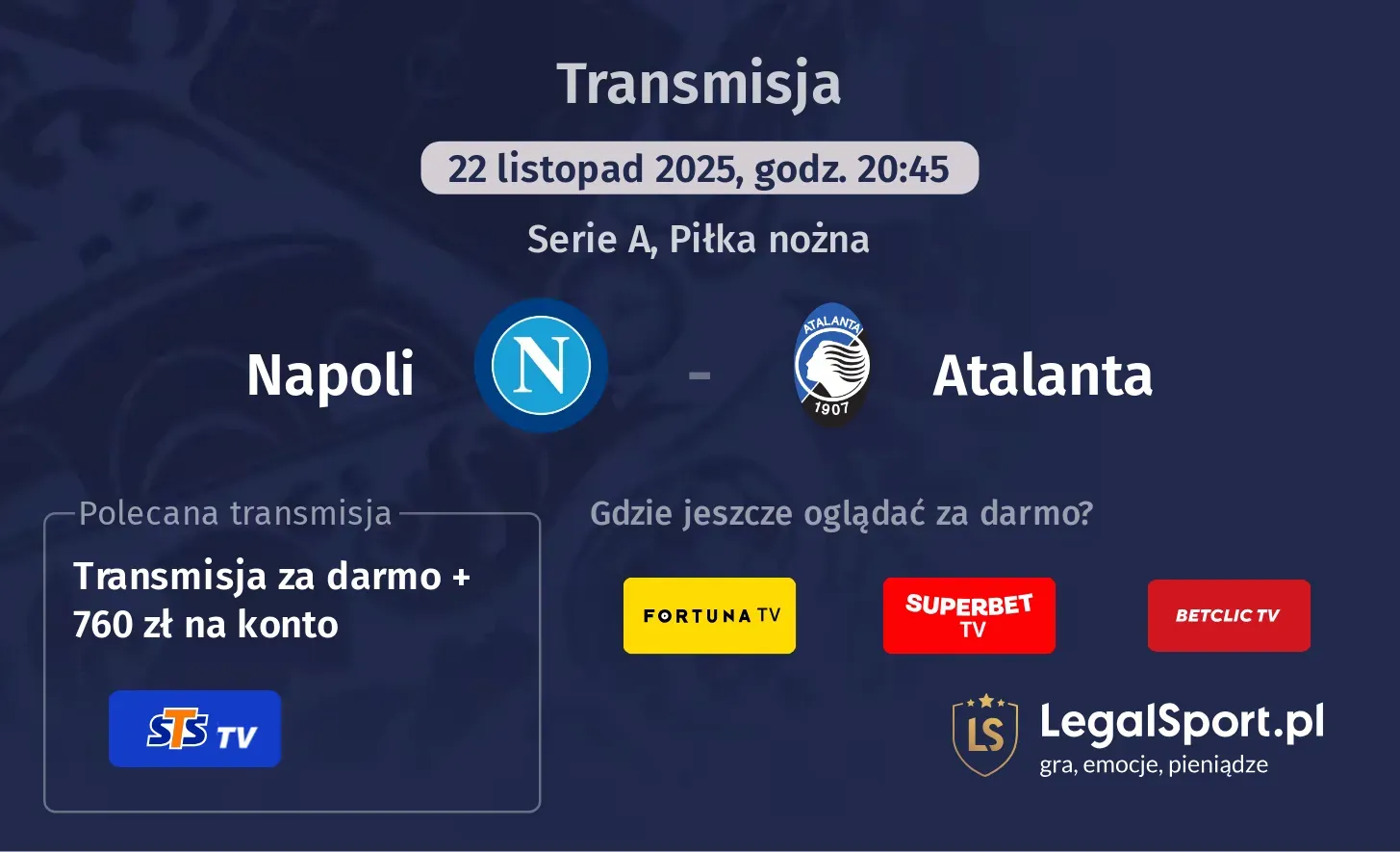 Napoli - Atalanta Transmisje