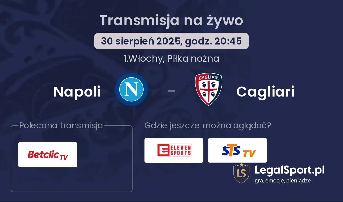 Napoli - Cagliari transmisja na żywo