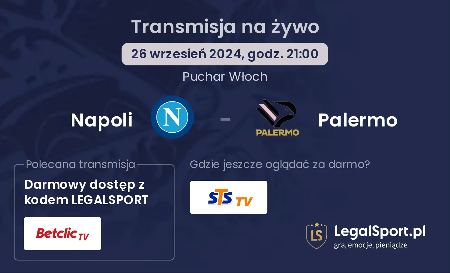 Napoli - Palermo gdzie oglądać? 26.09, godz. 21:00