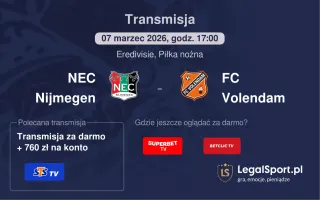 NEC Nijmegen - FC Volendam gdzie oglądać? (07.03)