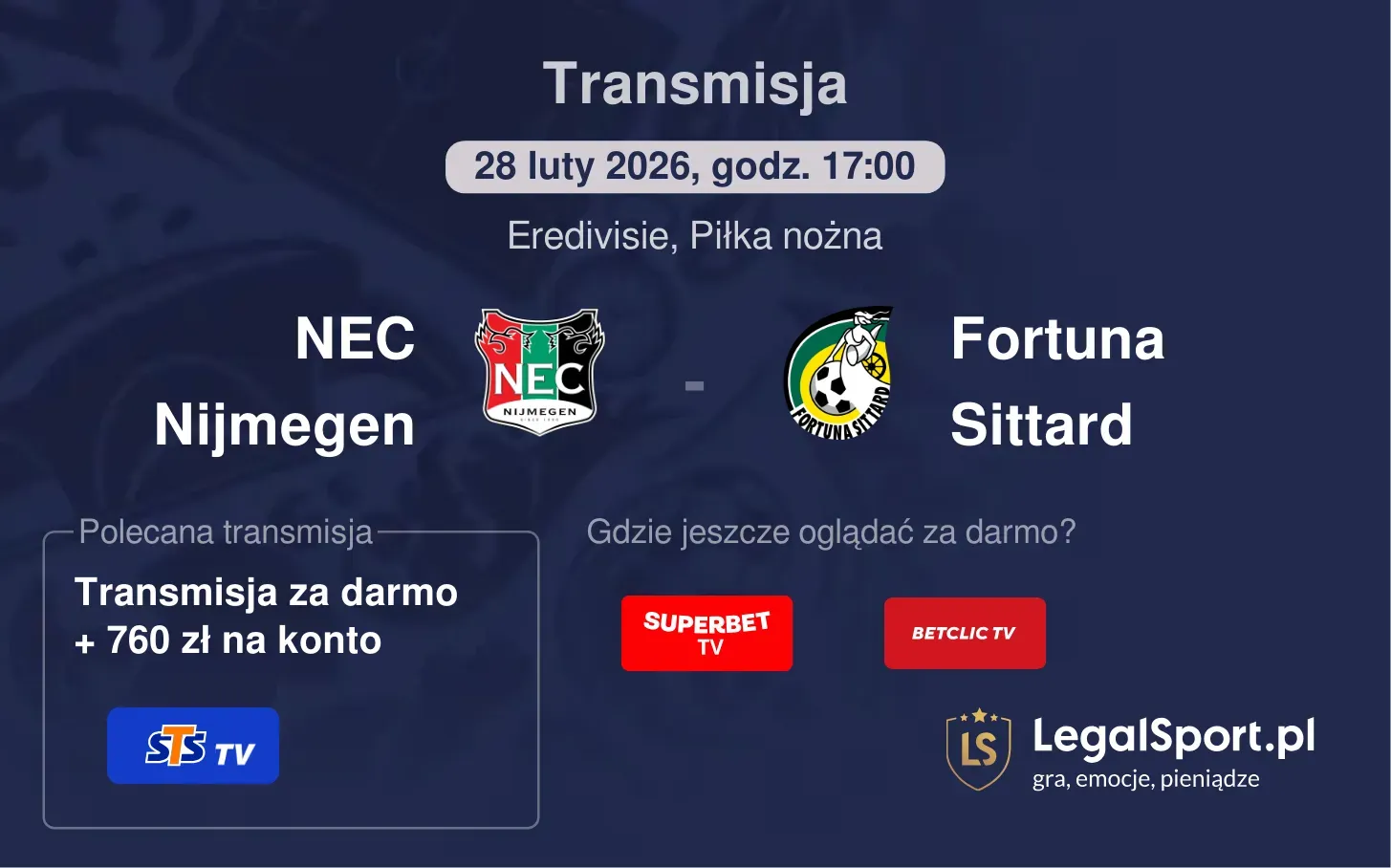 NEC Nijmegen - Fortuna Sittard Transmisje