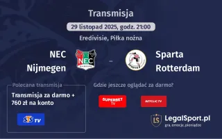 NEC Nijmegen - Sparta Rotterdam gdzie oglądać? (29.11)
