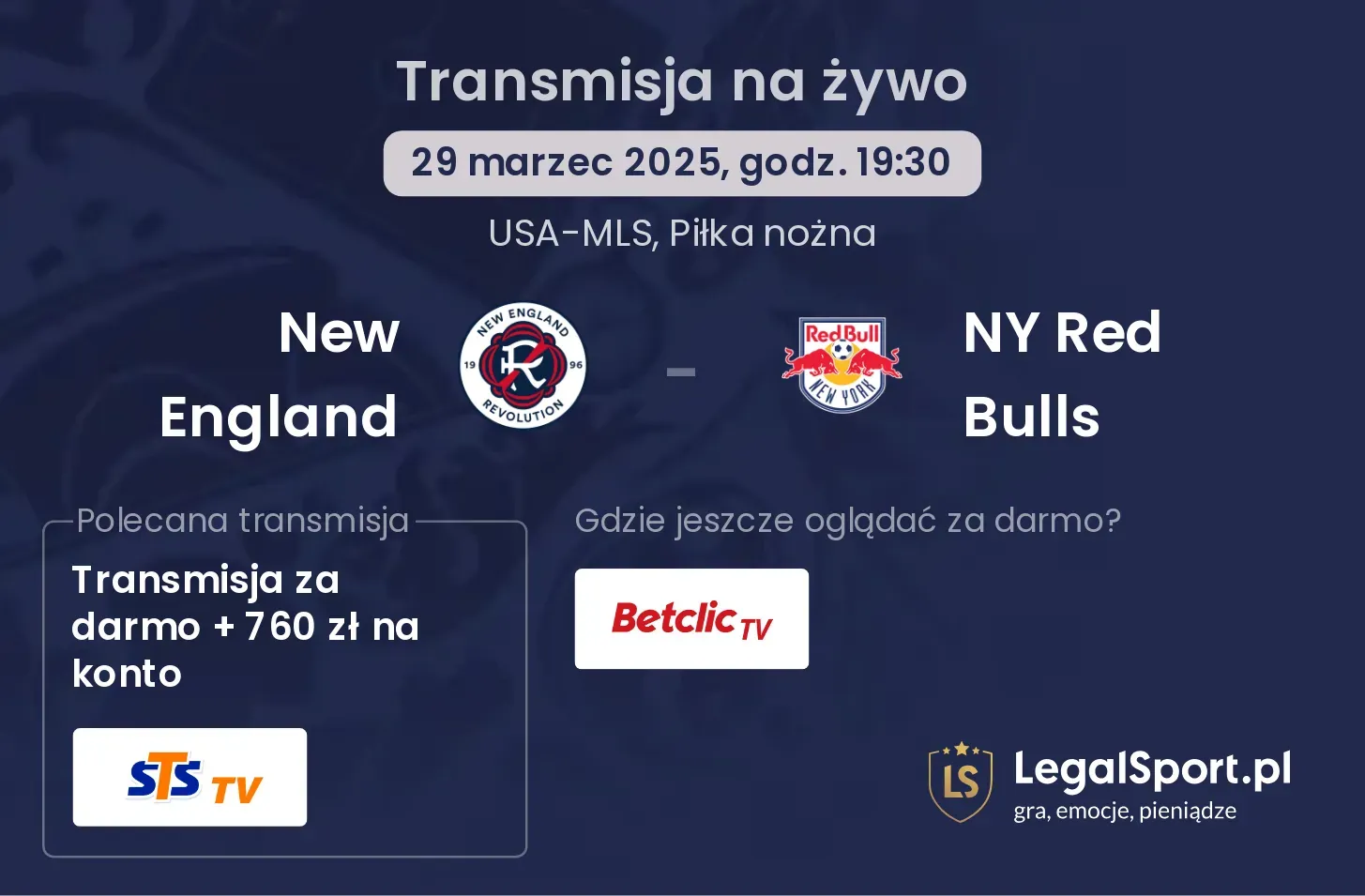 New England - NY Red Bulls gdzie oglądać?