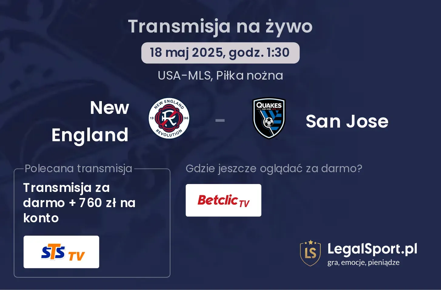 New England - San Jose gdzie oglądać transmisję?