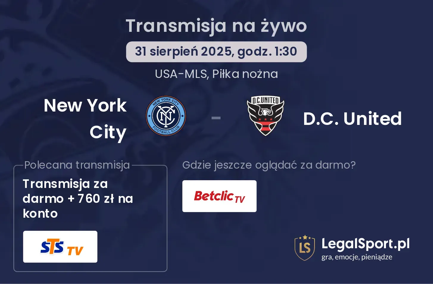 New York City - D.C. United transmisja na żywo