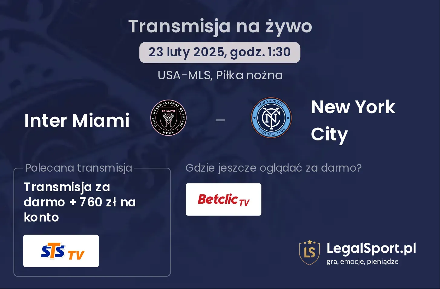 Inter Miami - New York City gdzie oglądać transmisję?
