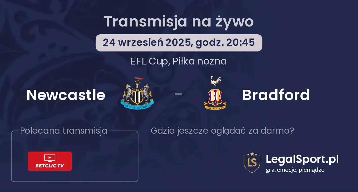 Newcastle - Bradford gdzie oglądać?