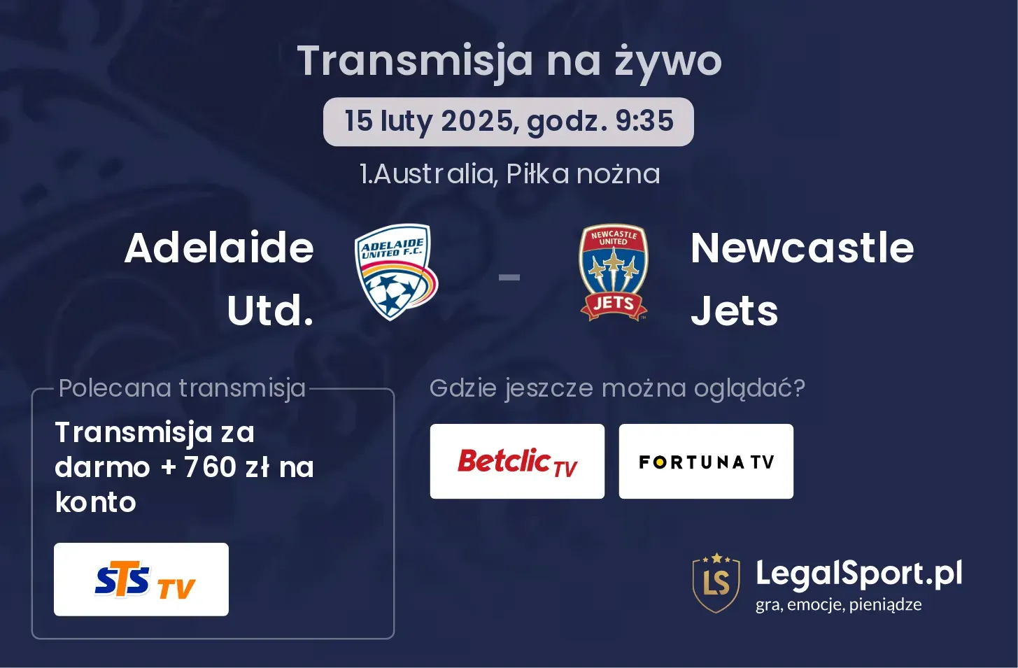 Adelaide Utd. - Newcastle Jets gdzie oglądać?