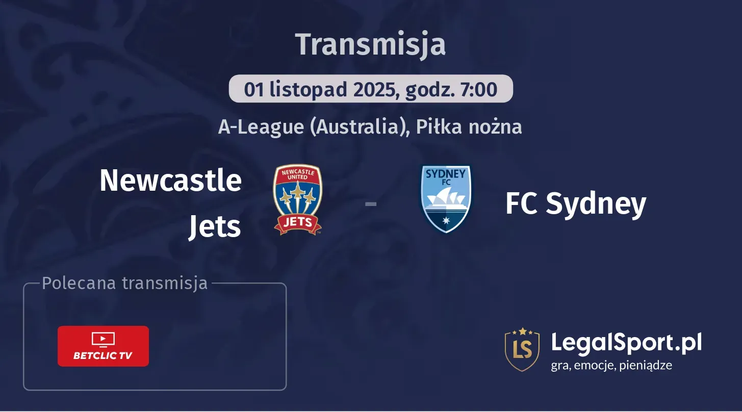 Newcastle Jets - FC Sydney Transmisje