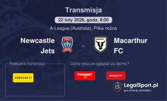 Newcastle Jets - Macarthur FC gdzie oglądać? (22.02)