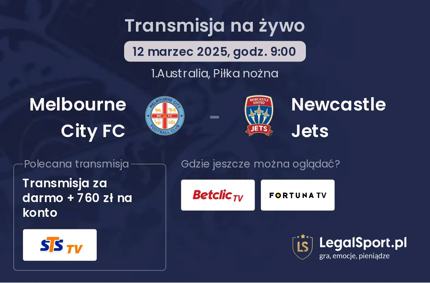 Melbourne City FC - Newcastle Jets gdzie oglądać?