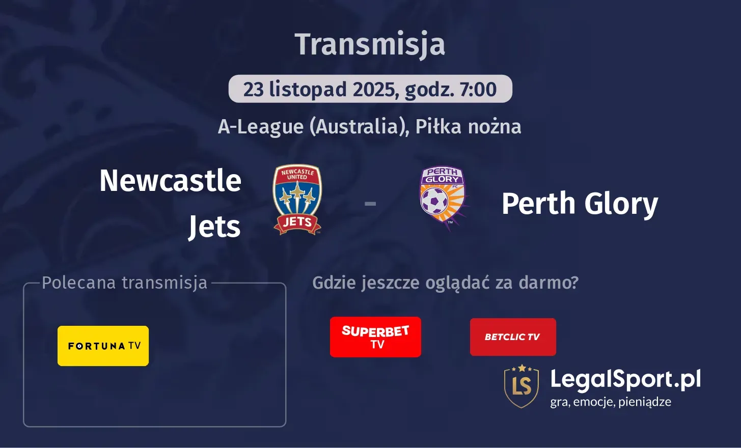 Newcastle Jets - Perth Glory Transmisje