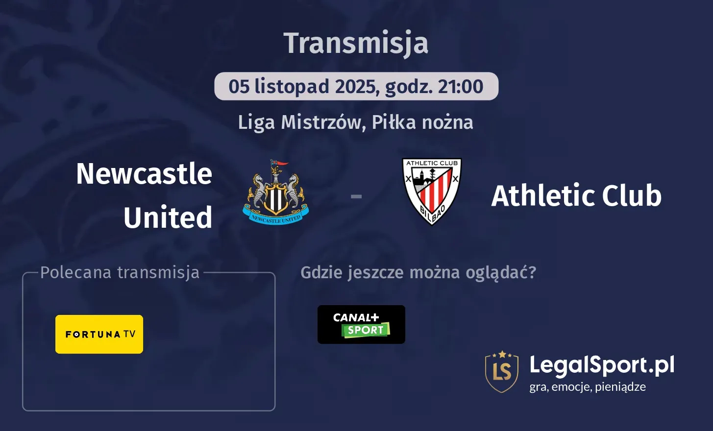 Newcastle United - Athletic Club Transmisje