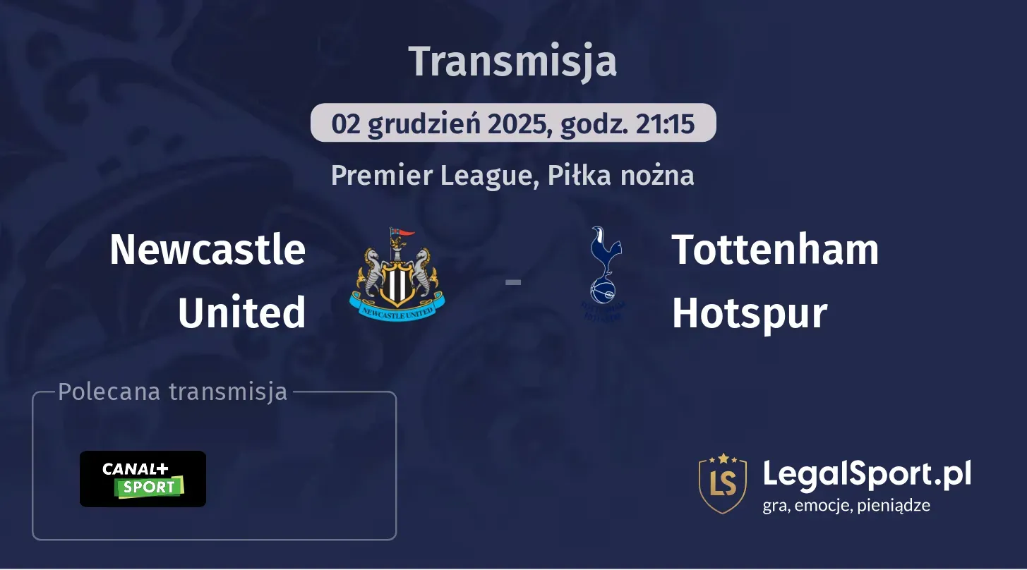 Newcastle United - Tottenham Hotspur Transmisje