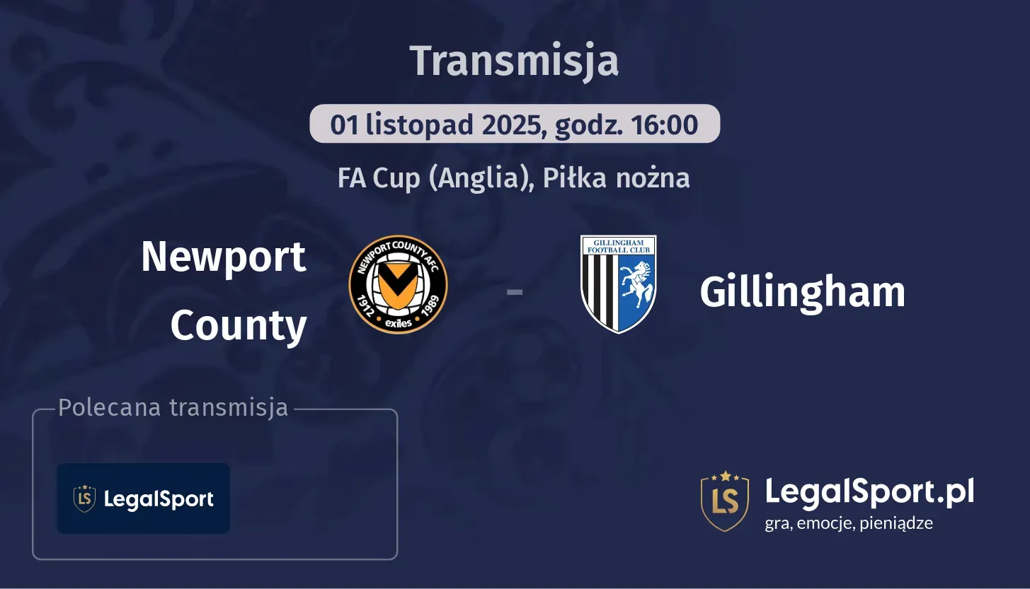 Newport County - Gillingham Transmisje