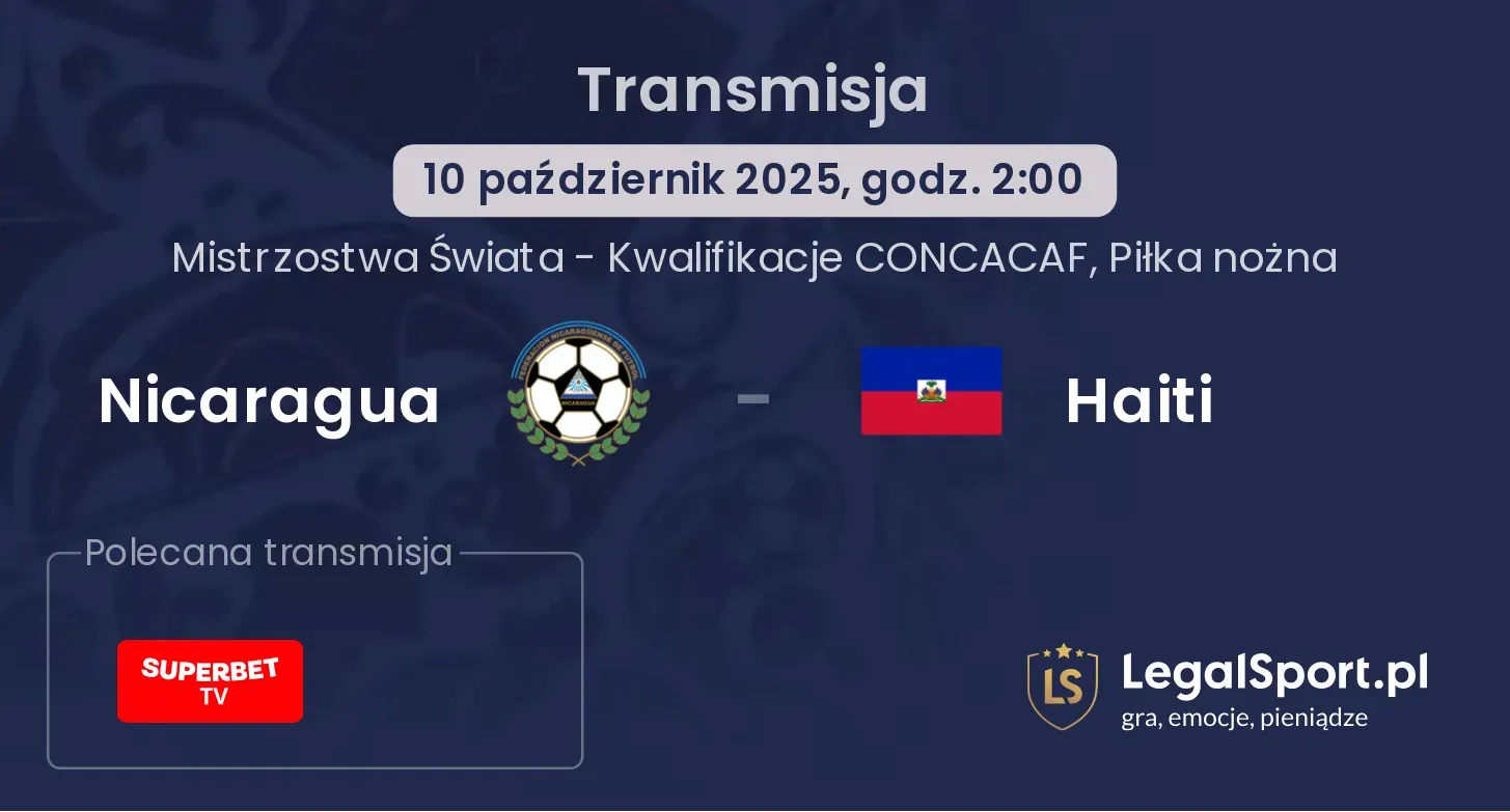 Nicaragua - Haiti Transmisje