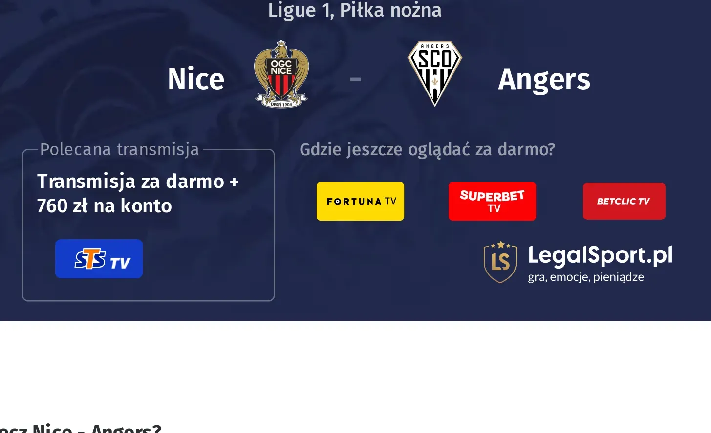 Nice - Angers Transmisje