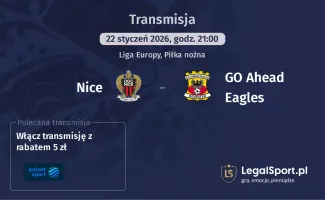 Nice - GO Ahead Eagles gdzie oglądać (22.01.2026)