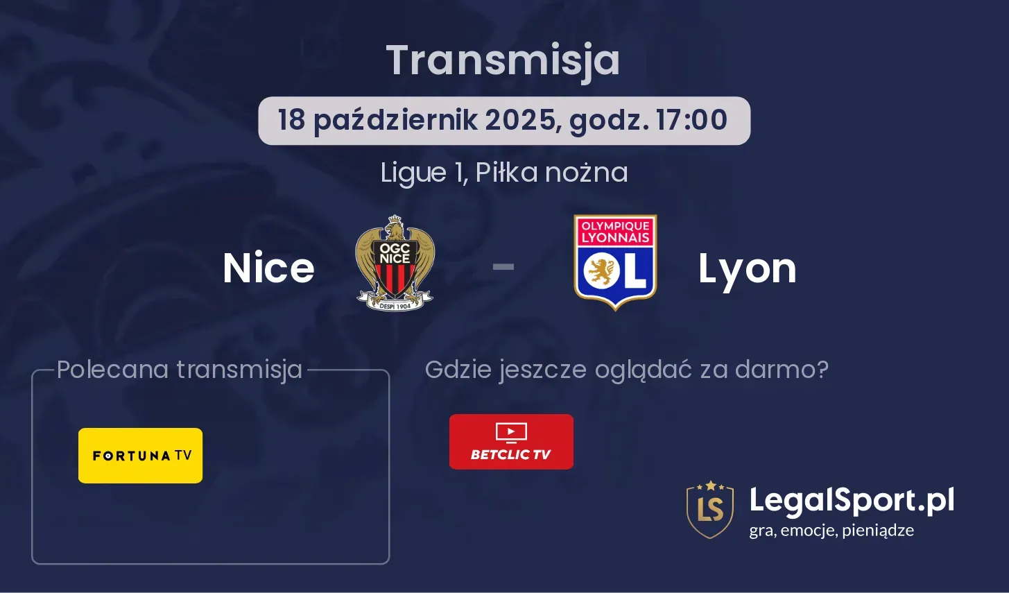Nice - Lyon Transmisje