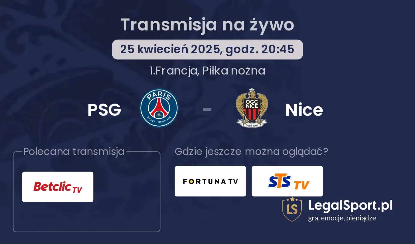 PSG - Nice gdzie oglądać?