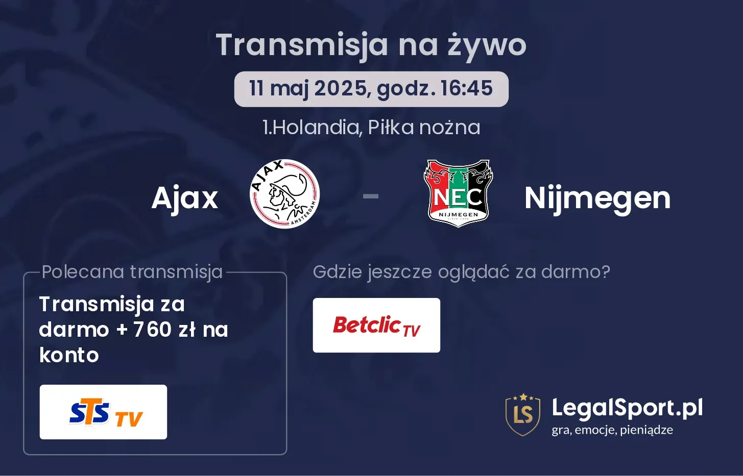Ajax - Nijmegen gdzie oglądać?