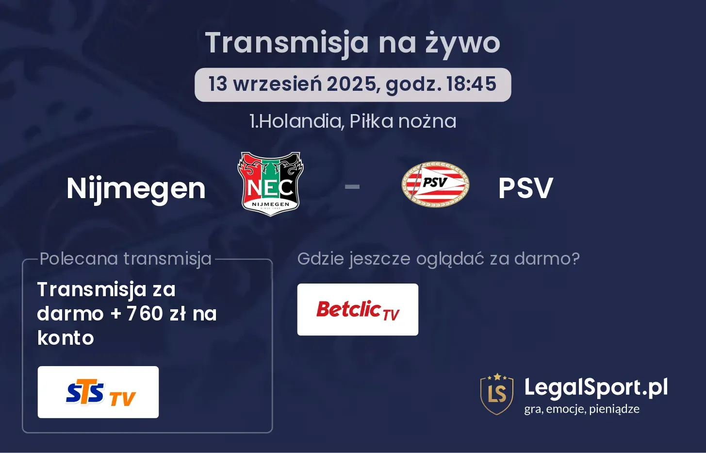 Nijmegen - PSV gdzie oglądać?