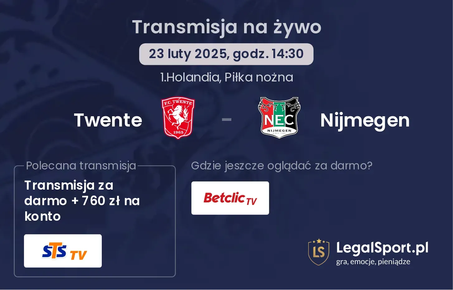 Twente - Nijmegen gdzie oglądać?
