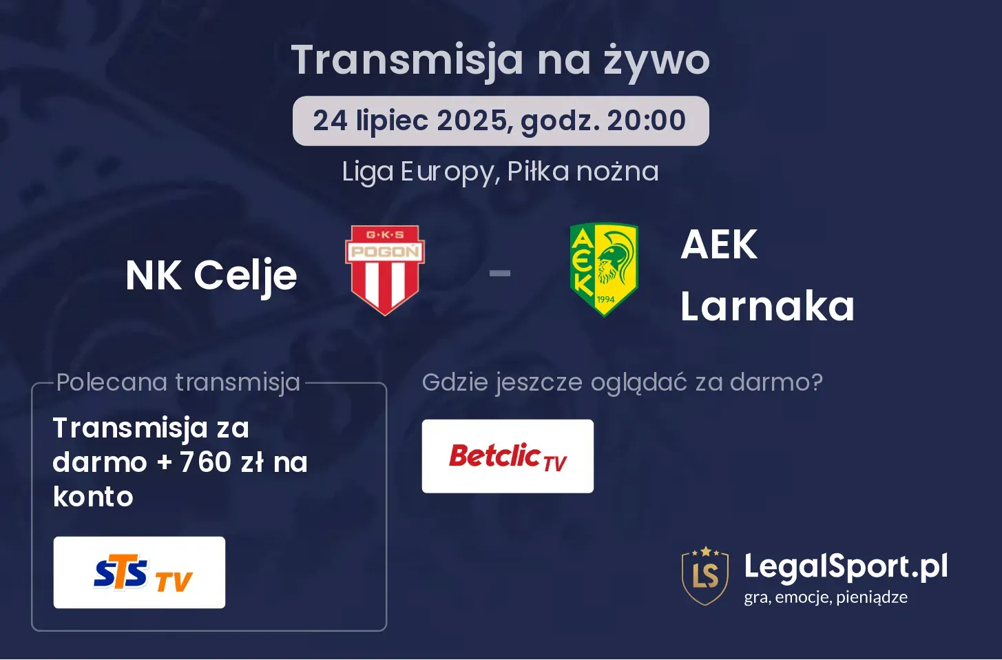 NK Celje - AEK Larnaka gdzie oglądać?