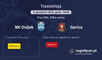 NK Osijek - Gorica gdzie oglądać? (13.12)