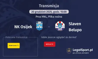 NK Osijek - Slaven Belupo gdzie oglądać? (20.12)