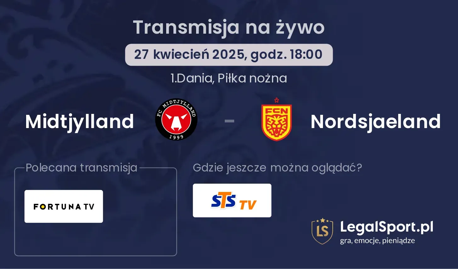 Midtjylland - Nordsjaeland gdzie oglądać?
