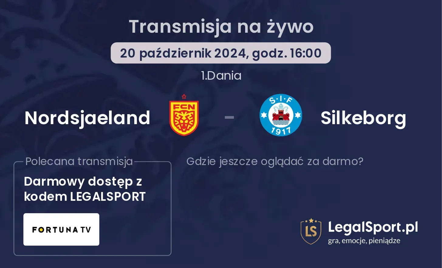 Nordsjaeland - Silkeborg gdzie oglądać? 20.10, godz. 16:00