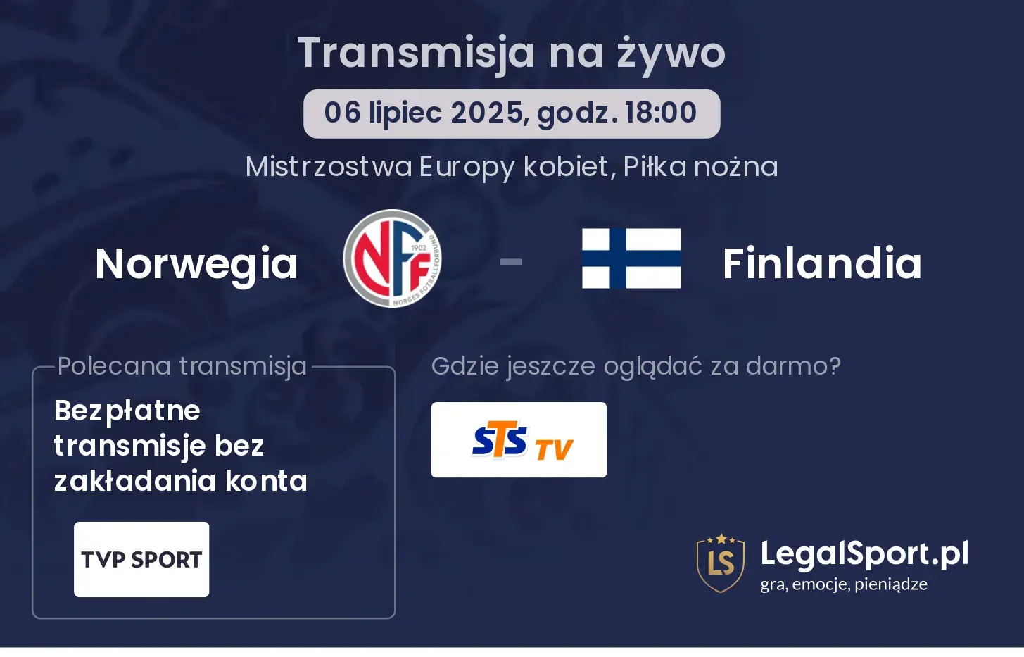 Norwegia - Finlandia gdzie oglądać?