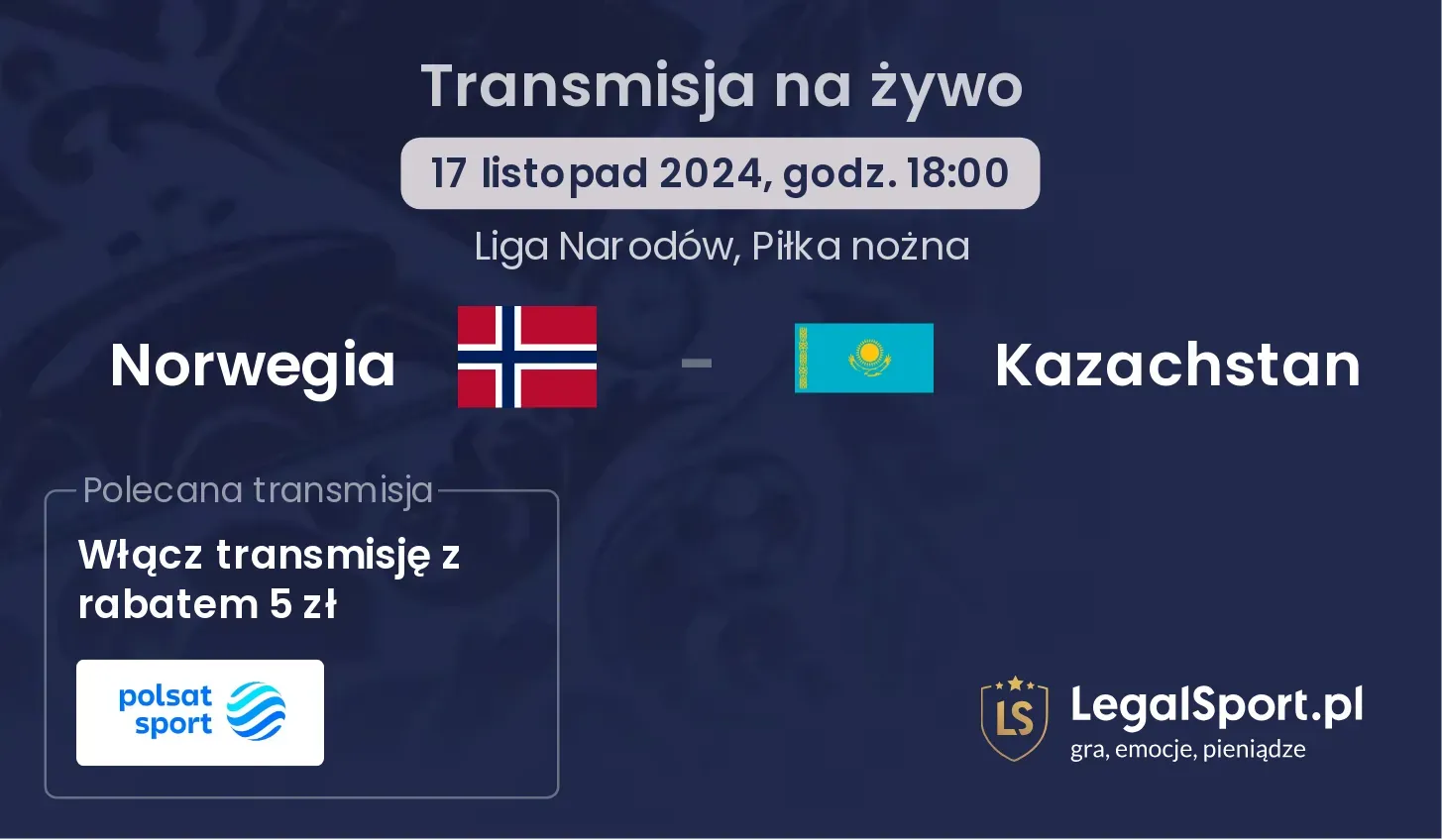 Norwegia - Kazachstan gdzie oglądać? 17.11, godz. 18:00
